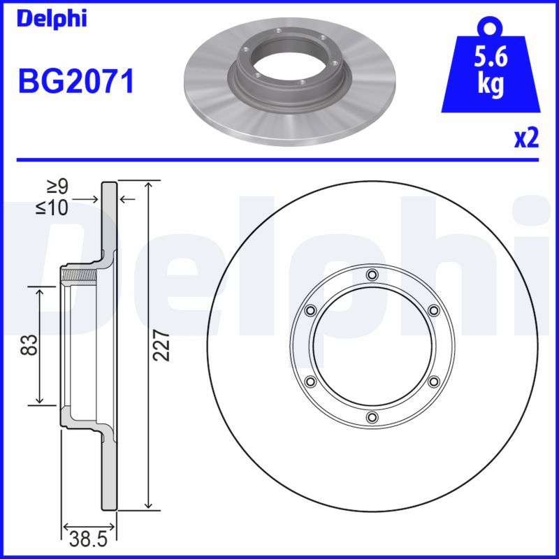 DELPHI BG2071 Brake Disc .