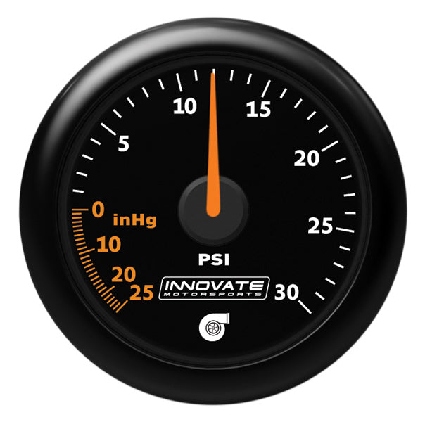 INNOVATE 39080 MTX ANALOG; 30 PSI VACUUM/BOOST; BLACK FACEPLATE GAUGE KIT