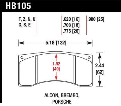 Hawk Performance Hawk Brembo / Alcon / Porsche DTC-30 Motorsports Brake Pads
