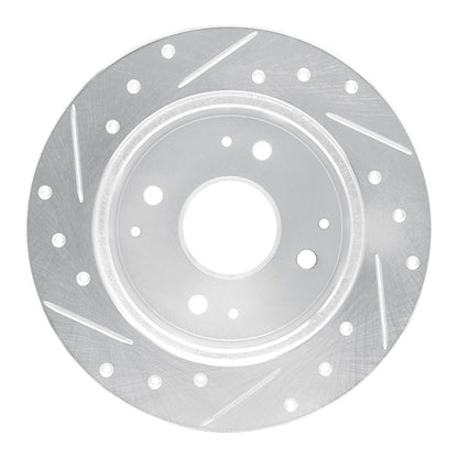 R1 Concepts R1 95-98 Acura TL Rear Right Drilled & Slotted Silver Brake Rotor