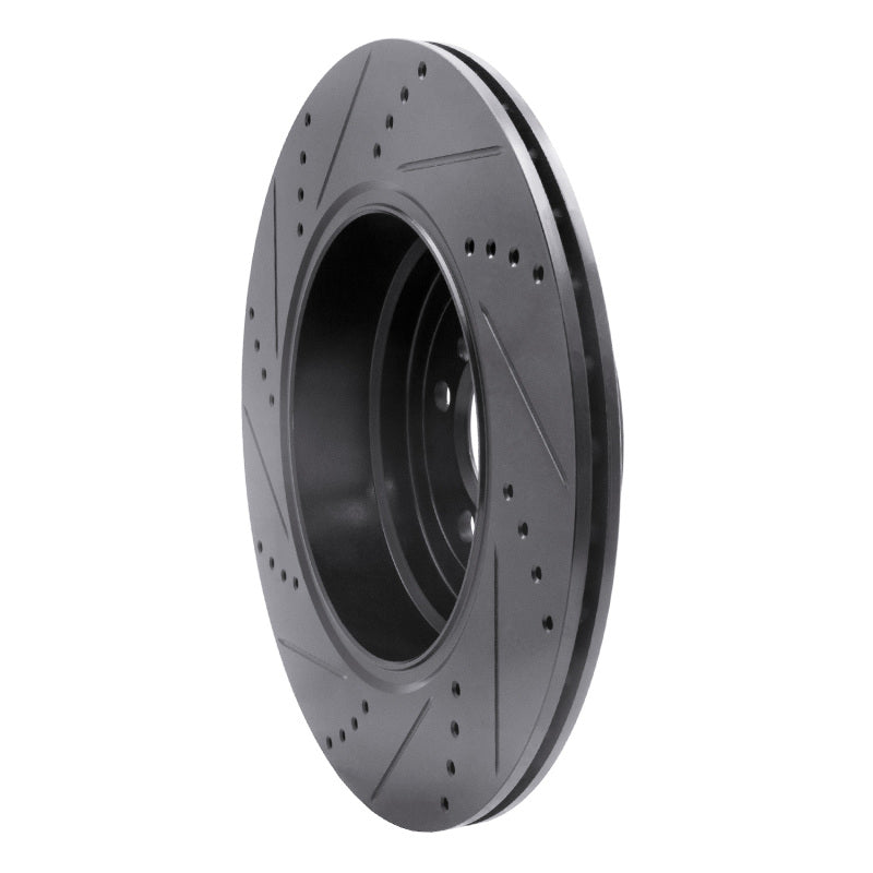 R1 Concepts R1 10-12 Land Rover Range Rover Rear Right Drilled & Slotted Black Brake Rotor