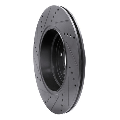 R1 Concepts R1 10-12 Land Rover Range Rover Rear Right Drilled & Slotted Black Brake Rotor