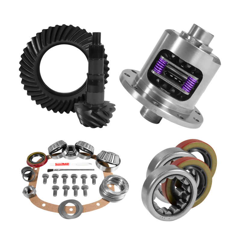 Yukon Gear & Axle Yukon Gear 7.5in GM 4.11 Rear Ring & Pinion Install Kit 26 Spline Positraction 2.25in Axle Bearings