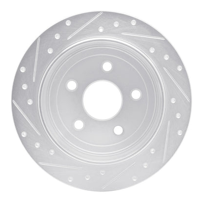 R1 Concepts R1 2007-2018 Jeep Wrangler Rear Right Drilled & Slotted Silver Brake Rotor