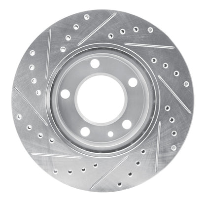 R1 Concepts R1 82-89 BMW 535I Front Right Drilled & Slotted Silver Brake Rotor