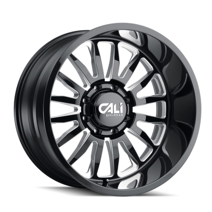 Cali Off-Road 9110 Summit 20x9 / 8x165.1 BP / 0mm Offset / 125.2mm Hub Gloss Black Milled Wheel