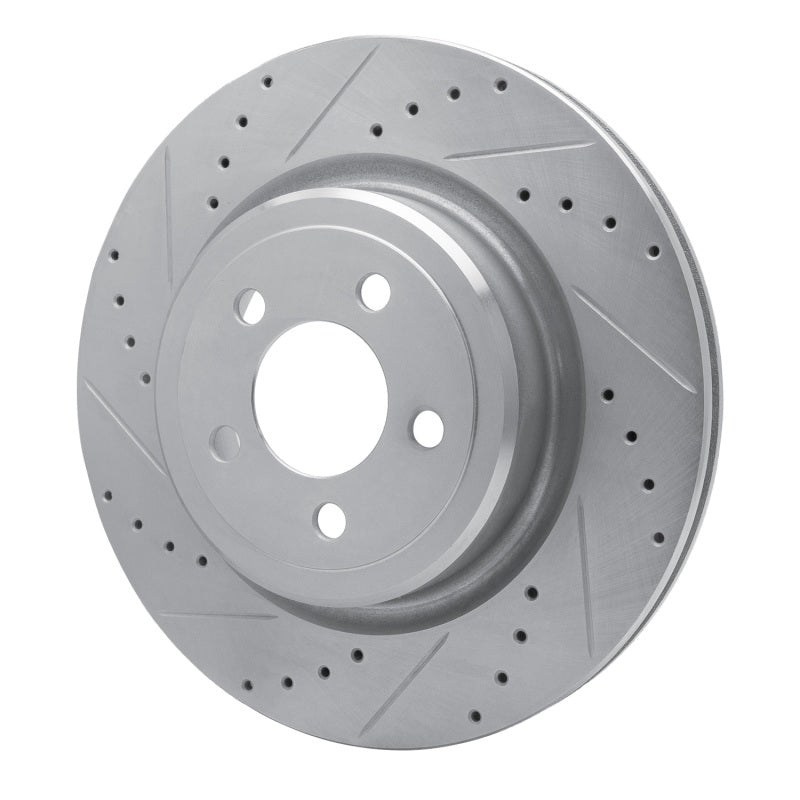 R1 Concepts R1 06-23 Dodge Magnum Rear Left Drilled & Slotted Silver Brake Rotor