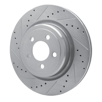 R1 Concepts R1 06-23 Dodge Magnum Rear Left Drilled & Slotted Silver Brake Rotor