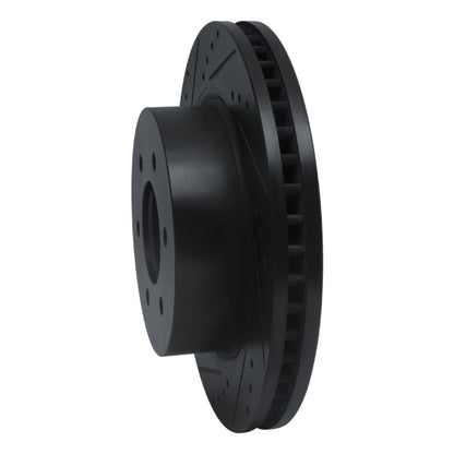 R1 Concepts R1 16-24 Nissan Titan XD Front Left Drilled & Slotted Black Brake Rotor