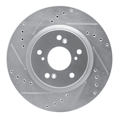 R1 Concepts R1 12-16 Honda CR-V Front Left Drilled & Slotted Silver Brake Rotor
