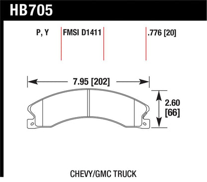 Hawk Performance Hawk Chevy/GMC Express/Silverado/Savana/Sierra 15/25/35/4500 Super Duty Rear Street Brake Pads