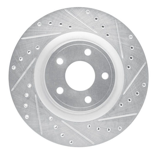 R1 Concepts R1 07-10 Chevrolet COBALT Front Right Drilled & Slotted Silver Brake Rotor