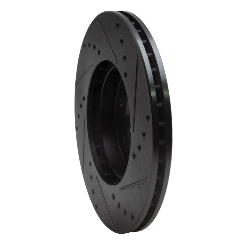 R1 Concepts R1 98-99 Acura CL Front Left Drilled & Slotted Black Brake Rotor