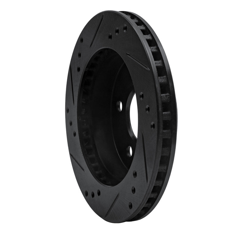 R1 Concepts R1 90-92 Ford Taurus SHO Rear Right Drilled & Slotted Black Brake Rotor
