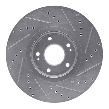 R1 Concepts R1 07-12 Hyundai Veracruz Front Left Drilled & Slotted Silver Brake Rotor