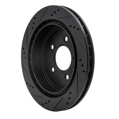 R1 Concepts R1 03-11 Cadillac STS Rear Right Drilled & Slotted Black Brake Rotor