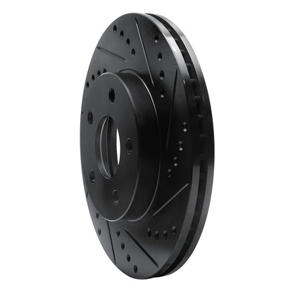 R1 Concepts R1 07-10 Chevrolet Cobalt Front Right Drilled & Slotted Black Brake Rotor