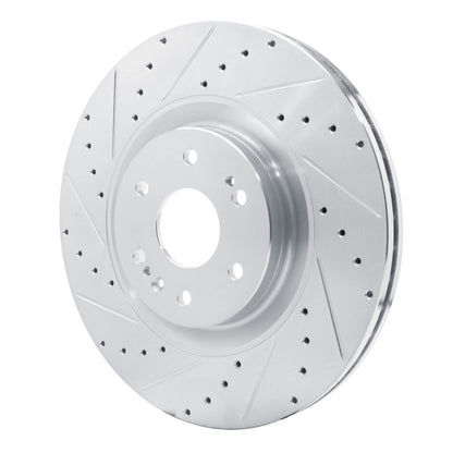 R1 Concepts R1 21-25 Cadillac Escalade ESV Front Left Drilled & Slotted Silver Brake Rotor