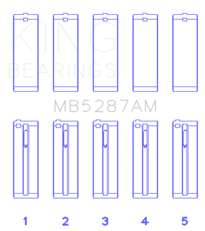 King Engine Bearings Toyota 1ZZ-FE (Size .25) Main Bearing Set