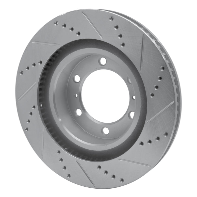 R1 Concepts R1 10-24 Lexus GX460 Front Left Drilled & Slotted Silver Brake Rotor