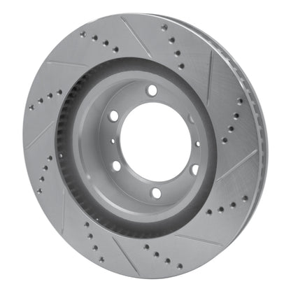 R1 Concepts R1 10-24 Lexus GX460 Front Left Drilled & Slotted Silver Brake Rotor