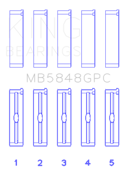 King Engine Bearings General Motors Duramax Diesel 0.040in O/S Coated Main Bearing Set