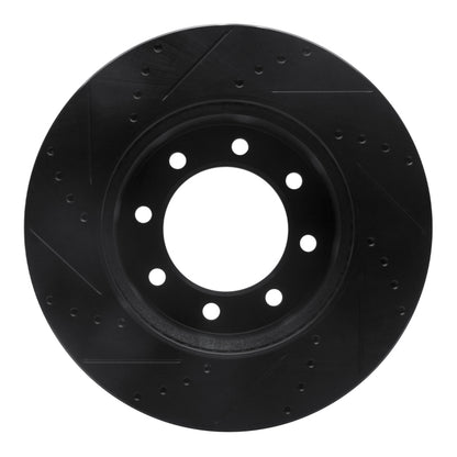R1 Concepts R1 09-25 Dodge Ram 2500 Front Right Drilled & Slotted Black Brake Rotor