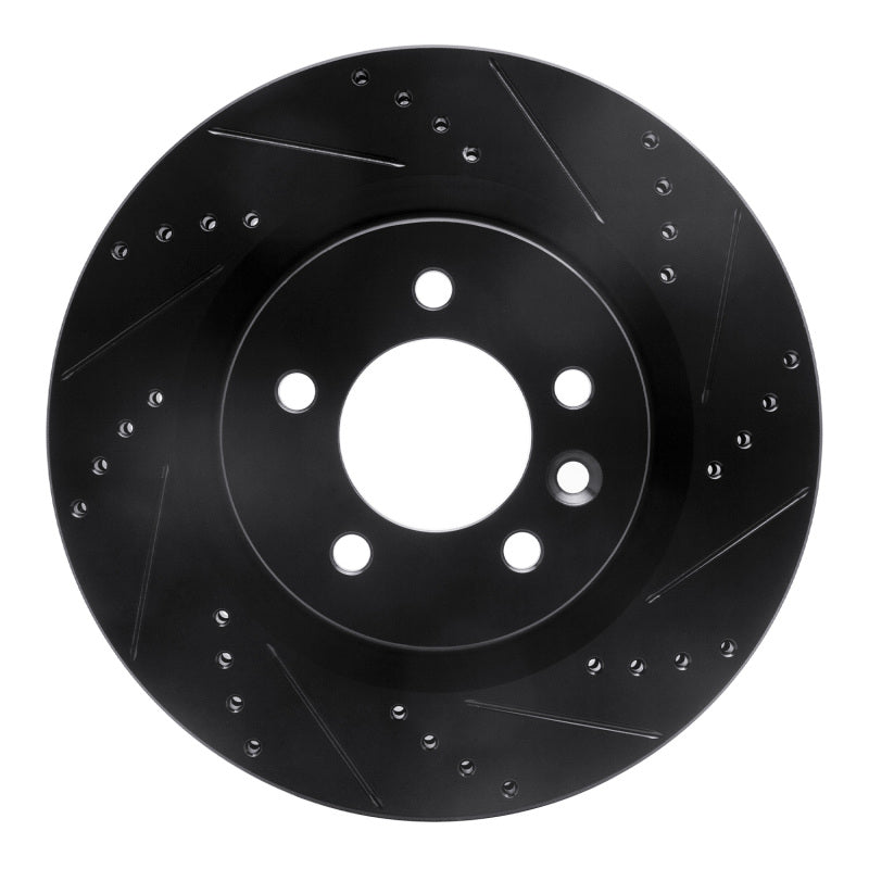 R1 Concepts R1 05-09 Land Rover LR3 Front Right Drilled & Slotted Black Brake Rotor