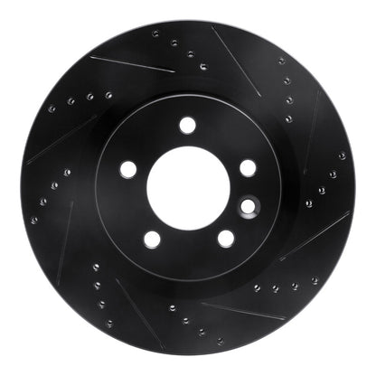 R1 Concepts R1 05-09 Land Rover LR3 Front Right Drilled & Slotted Black Brake Rotor