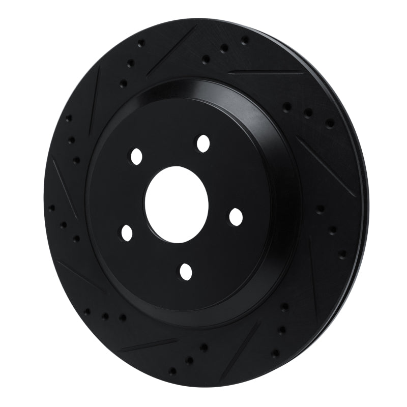 R1 Concepts R1 04-07 Ford Freestar Rear Left Drilled & Slotted Black Brake Rotor