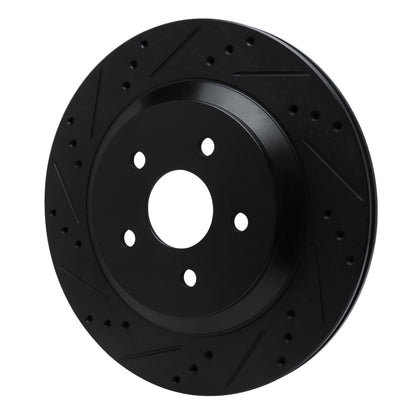 R1 Concepts R1 04-07 Ford Freestar Rear Left Drilled & Slotted Black Brake Rotor