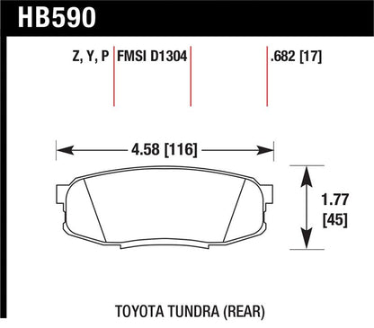Hawk Performance Hawk 08-10 Toyota Land Cruiser / 07-10 Tundra Super Duty Street Rear Brake Pads