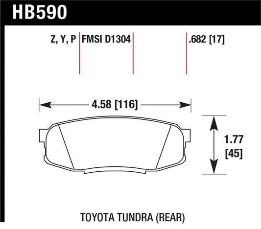 Hawk Performance Hawk 08-10 Toyota Land Cruiser / 07-10 Tundra Super Duty Street Rear Brake Pads