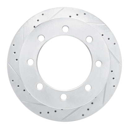 R1 Concepts R1 20-25 Chevrolet Silverado 3500 HD Rear Left Drilled & Slotted Silver Brake Rotor