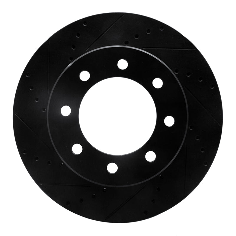 R1 Concepts R1 09-25 Dodge Ram 2500 Front Left Drilled & Slotted Black Brake Rotor