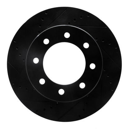 R1 Concepts R1 09-25 Dodge Ram 2500 Front Left Drilled & Slotted Black Brake Rotor