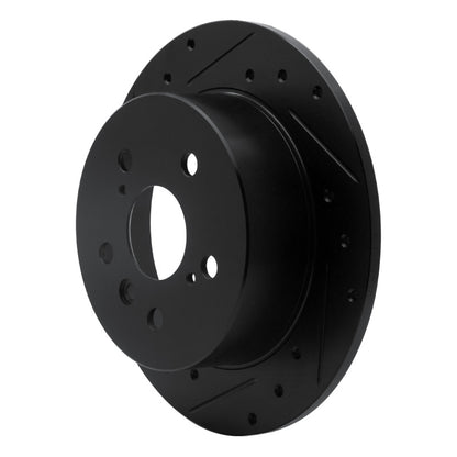 R1 Concepts R1 2012-2018 Lexus ES300H Rear Left Drilled & Slotted Black Brake Rotor