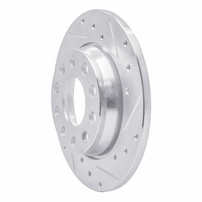 R1 Concepts R1 00-08 Audi A4 (USA/Canada) Rear Right Drilled & Slotted Silver Brake Rotor