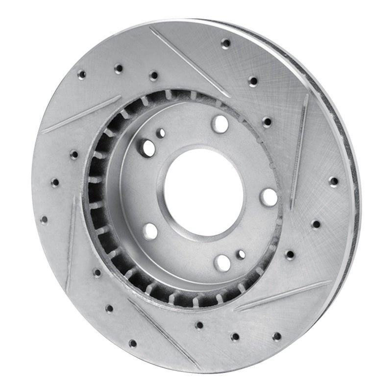 R1 Concepts R1 98-98 Eagle TALON Front Left Drilled & Slotted Silver Brake Rotor