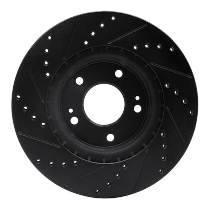 R1 Concepts R1 15-25 Hyundai Kona Front Right Drilled & Slotted Black Brake Rotor