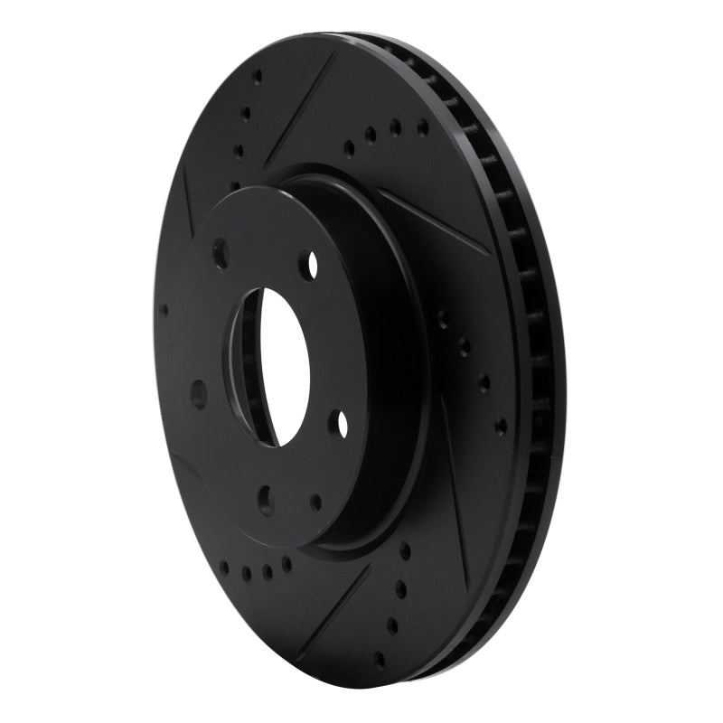 R1 Concepts R1 14-24 Mazda 3 Front Left Drilled & Slotted Black Brake Rotor