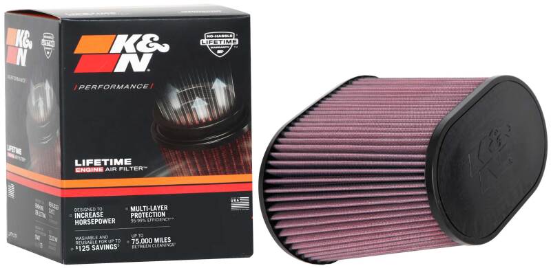 K&N Engineering K&N Universal Rubber Filter 4in FLG 9IN x 5-3/4IN B / 7 x 4-1/2IN T / 7-1/2IN H