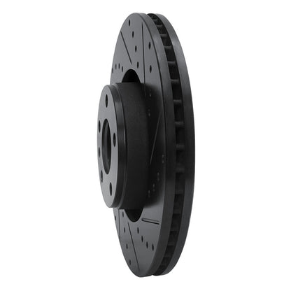R1 Concepts R1 05-11 Audi A6 (USA/Canada) Front Right Drilled & Slotted Black Brake Rotor