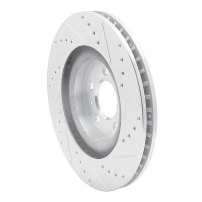 R1 Concepts R1 11-14 Ford Mustang Front Left Drilled & Slotted Silver Brake Rotor