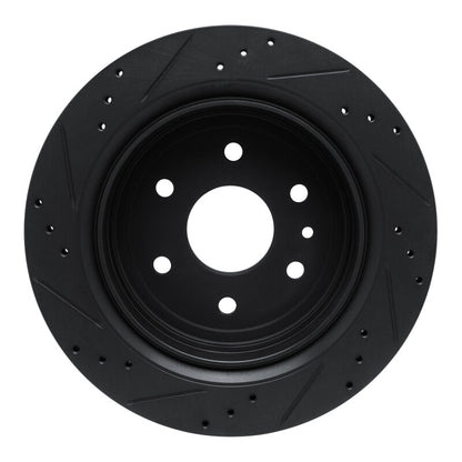 R1 Concepts R1 13-19 Cadillac XTS Rear Right Drilled & Slotted Black Brake Rotor