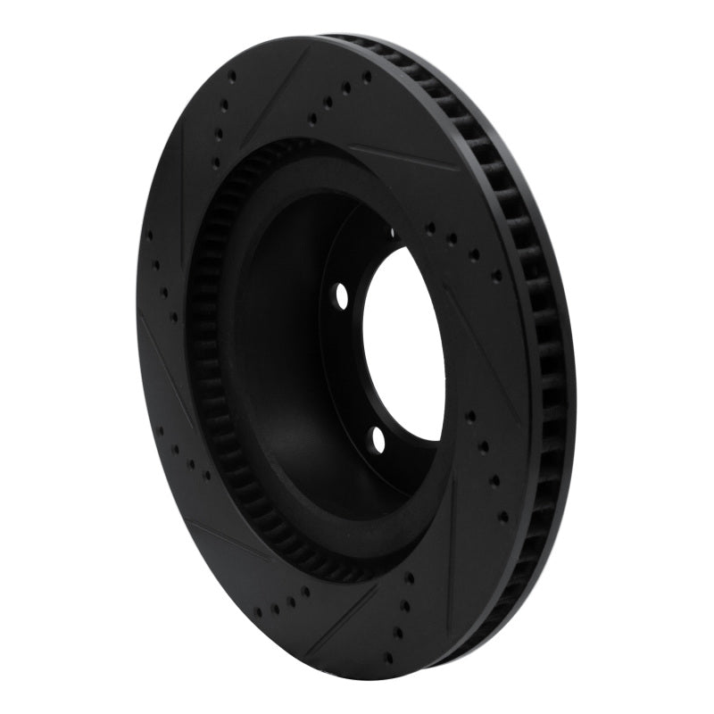 R1 Concepts R1 07-22 Lexus LX570 Front Right Drilled & Slotted Black Brake Rotor
