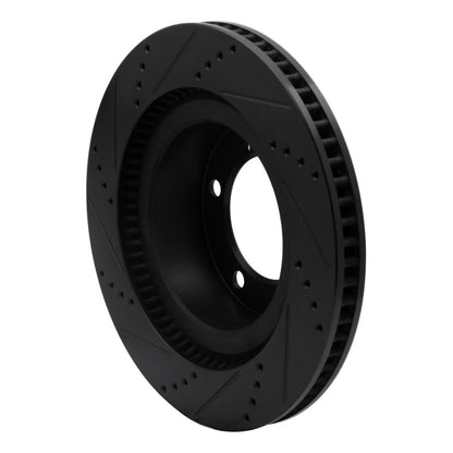 R1 Concepts R1 07-22 Lexus LX570 Front Right Drilled & Slotted Black Brake Rotor