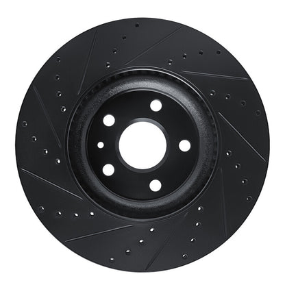 R1 Concepts R1 13-19 Buick Regal Front Right Drilled & Slotted Black Brake Rotor