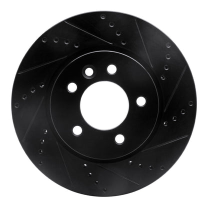 R1 Concepts R1 05-07 Land Rover LR3 Front Right Drilled & Slotted Black Brake Rotor