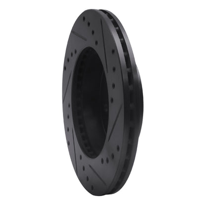 R1 Concepts R1 88-91 Honda Prelude Front Left Drilled & Slotted Black Brake Rotor